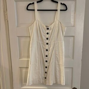 White Button Detail Summer Dress